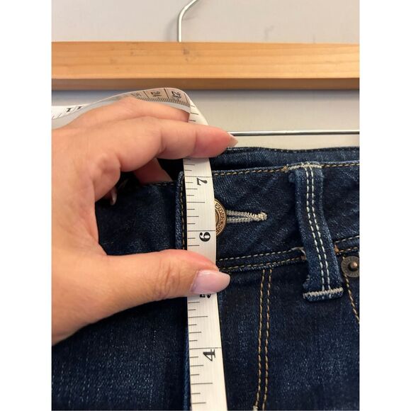 Y2K American Eagle Slim Boot Jeans size 4 Short Super Low-Rise Whiskering - Picture 7 of 10